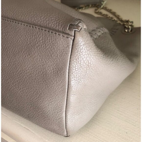 TORY BURCH Marion Chain Slouchy Tote Shoulder Bag Gray - Picture 11 of 15